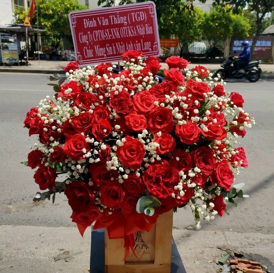 Mẫu giỏ hoa hồng đỏ tặng bạn gái